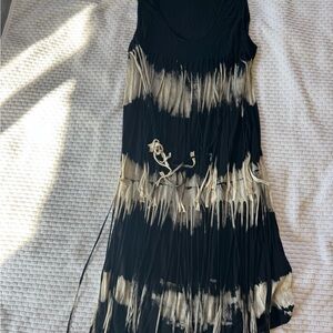 Love Sam Black and Cream Fringe Dress
